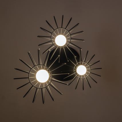 Luster na lanku SOLANO 3xE27/15W/230V čierna/zlatá