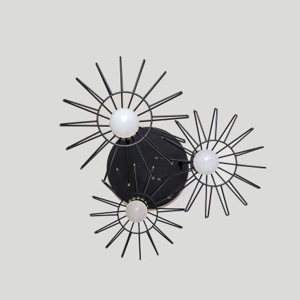 Luster na lanku SOLANO 3xE27/15W/230V čierna/zlatá