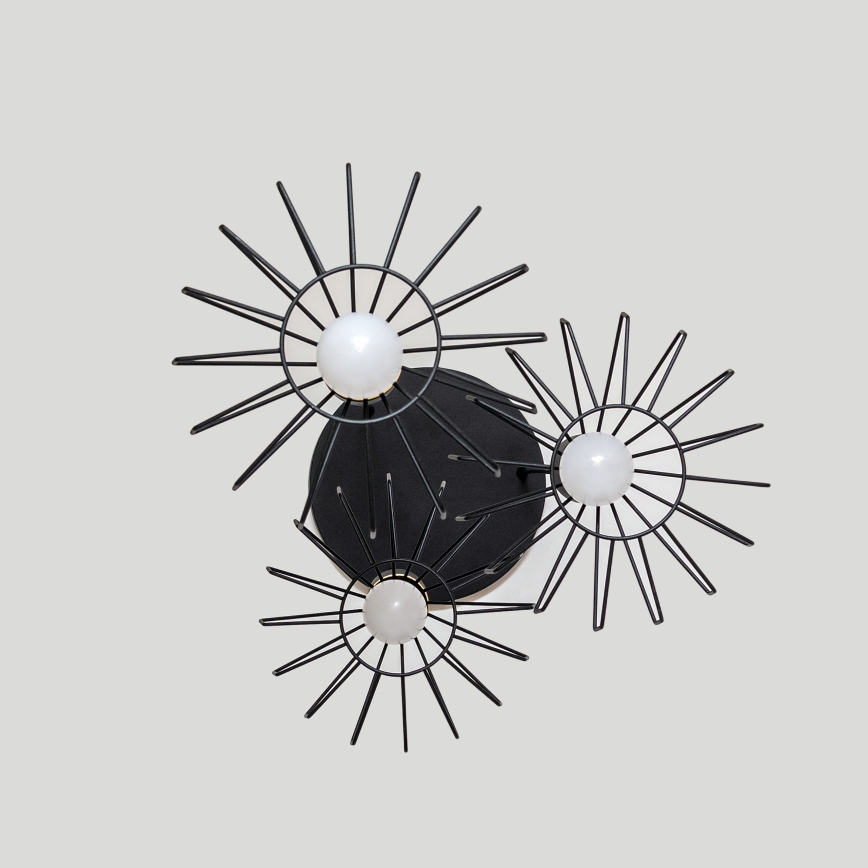 Luster na lanku SOLANO 3xE27/15W/230V čierna/zlatá