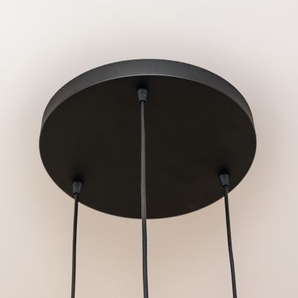 Luster na lanku SOLANO 3xE27/15W/230V čierna/zlatá