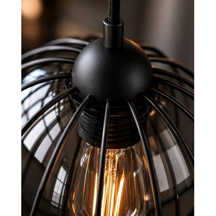 Luster na lanku SOLO BLACK 2xE27/60W/230V