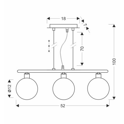 Luster na lanku SOMUL 3xG9/20W/230V dymovo čierny