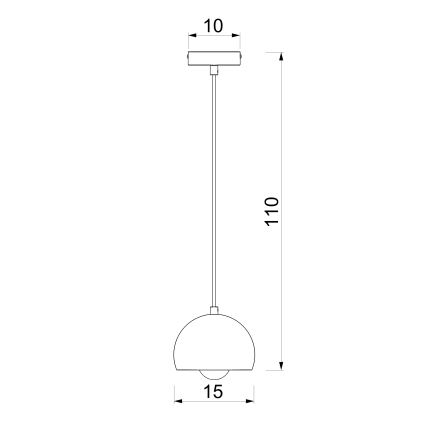 Luster na lanku SOOL 1xE27/15W/230V priemer 15 cm čierny