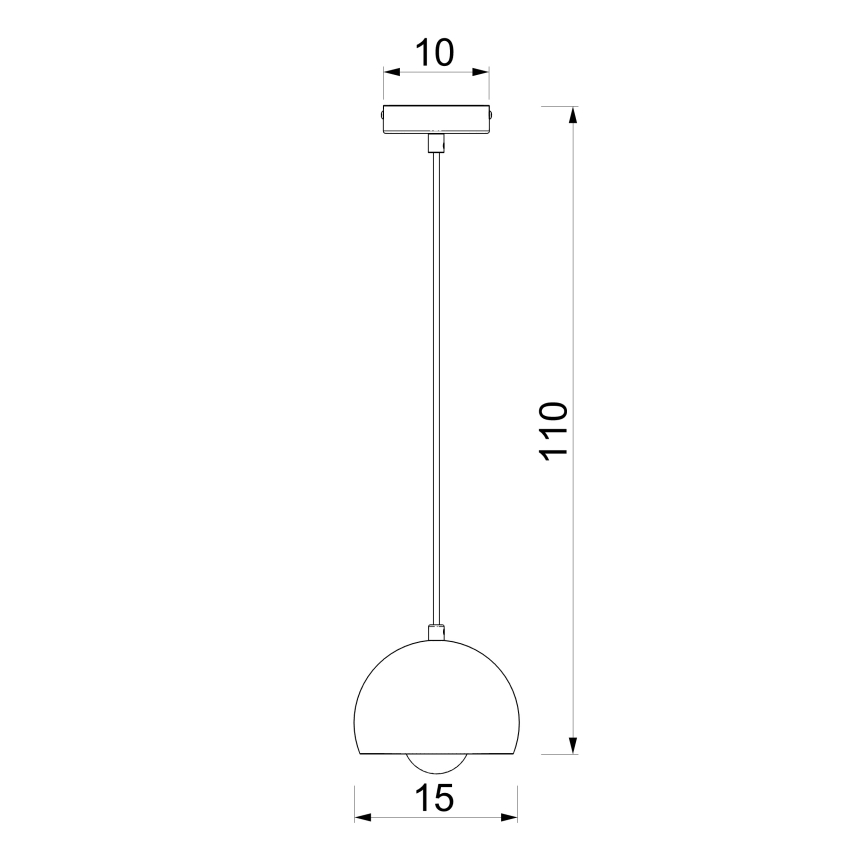 Luster na lanku SOOL 1xE27/15W/230V priemer 15 cm čierny