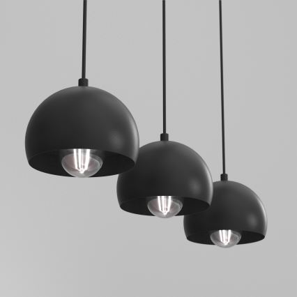Luster na lanku SOOL 3xE27/15W/230V čierny