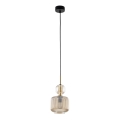 Luster na lanku SOPHIA 1xE14/10W/230V čierna/dymová béžová