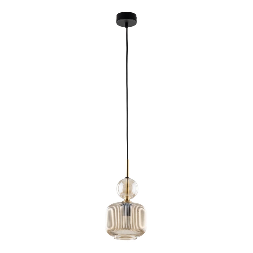 Luster na lanku SOPHIA 1xE14/10W/230V čierna/dymová béžová