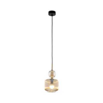Luster na lanku SOPHIA 1xE14/10W/230V čierna/dymová béžová