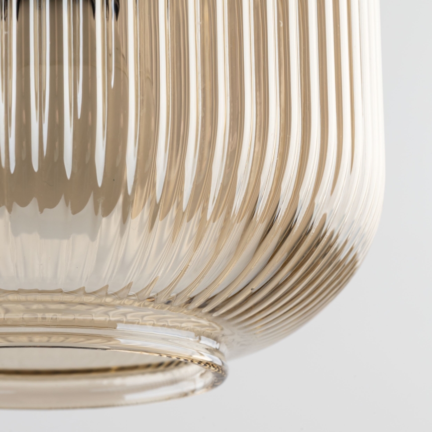 Luster na lanku SOPHIA 1xE14/10W/230V čierna/dymová béžová