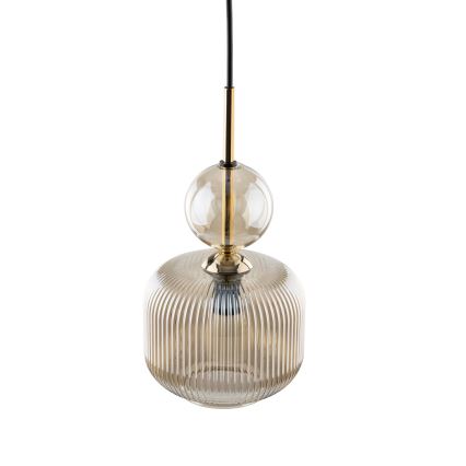 Luster na lanku SOPHIA 1xE14/10W/230V čierna/dymová béžová
