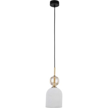 Luster na lanku SOPHIA 1xE14/10W/230V čierna/dymovo-béžová/biela