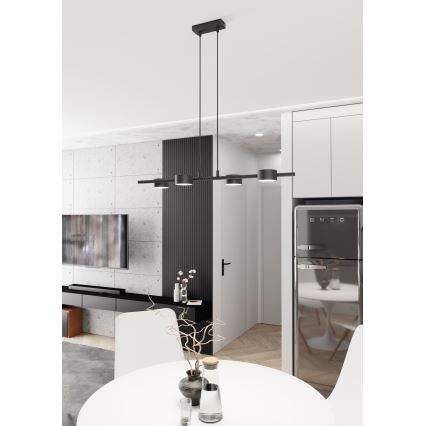 Luster na lanku SORA 4xGX53/12W/230V čierna