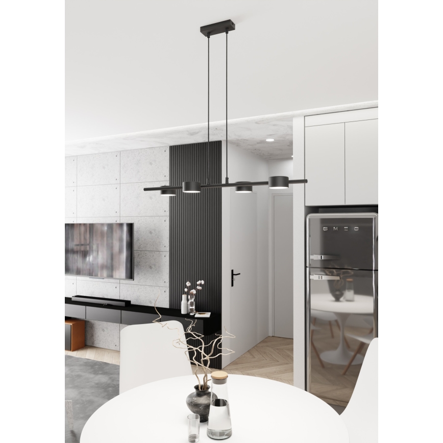 Luster na lanku SORA 4xGX53/12W/230V čierna