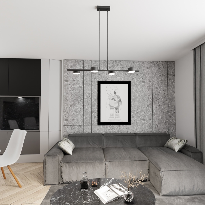 Luster na lanku SORA 4xGX53/12W/230V čierna