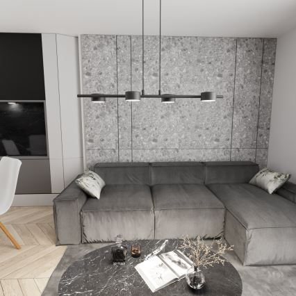 Luster na lanku SORA 4xGX53/12W/230V čierna