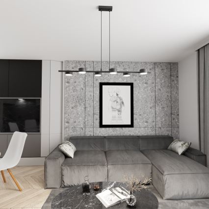 Luster na lanku SORA 6xGX53/12W/230V čierna