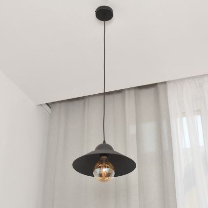 Luster na lanku SORAPIS 1xE27/15W/230V čierna