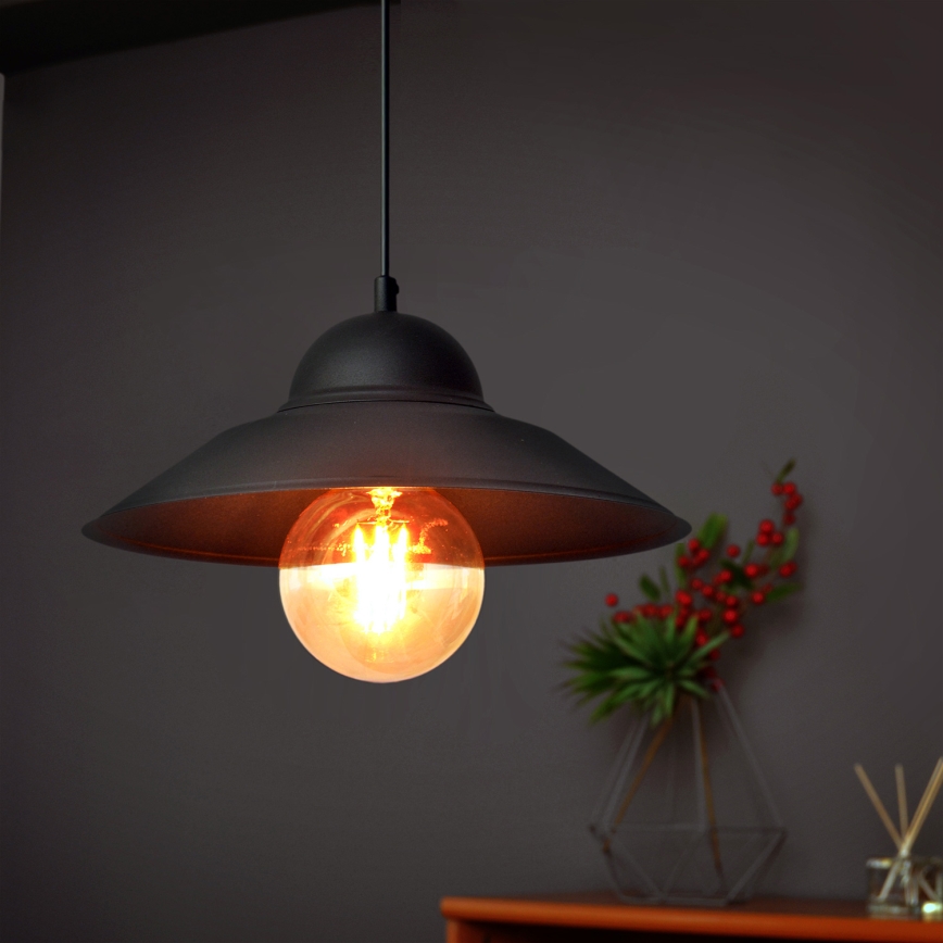 Luster na lanku SORAPIS 1xE27/15W/230V čierna