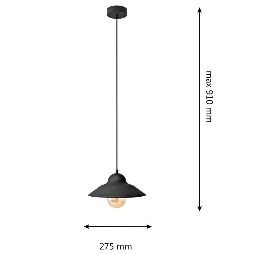 Luster na lanku SORAPIS 1xE27/15W/230V čierna