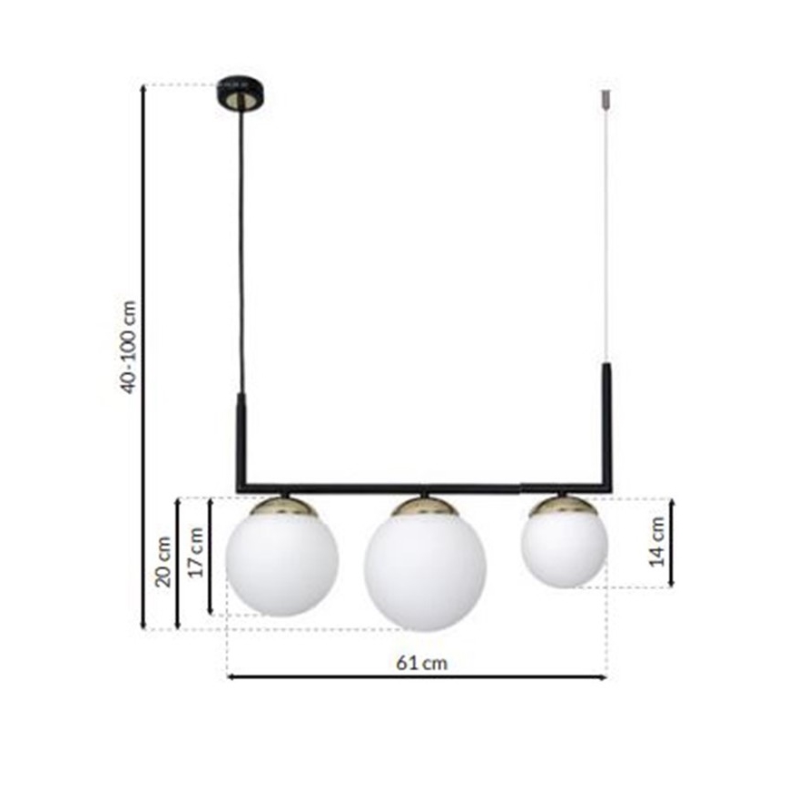 Luster na lanku SPARTA 3xE14/40W/230V