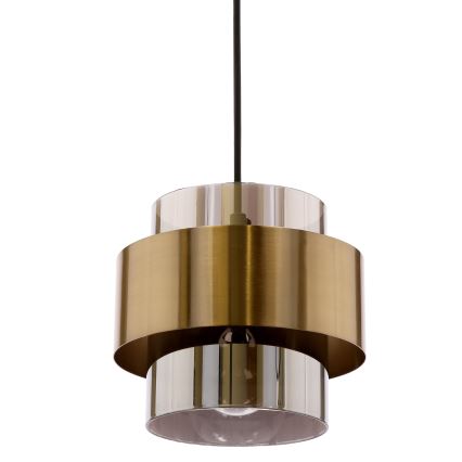 Luster na lanku SPIEGA 1xE27/60W/230V zlatá/čierna