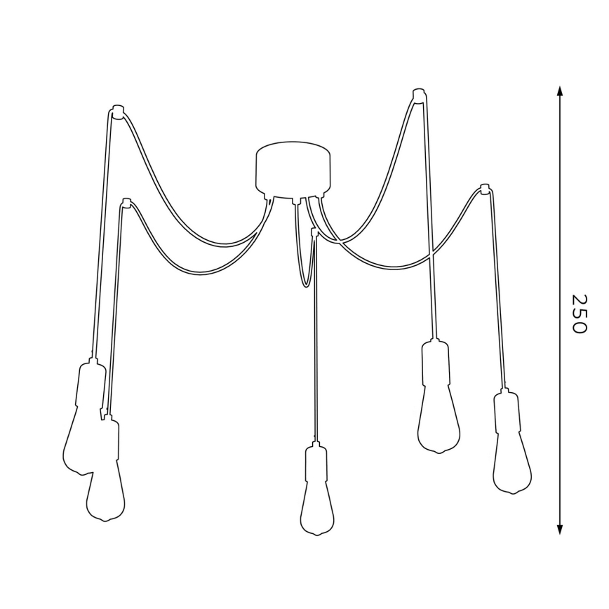 Luster na lanku SPINDEL 5xE27/60W/230V pavúk