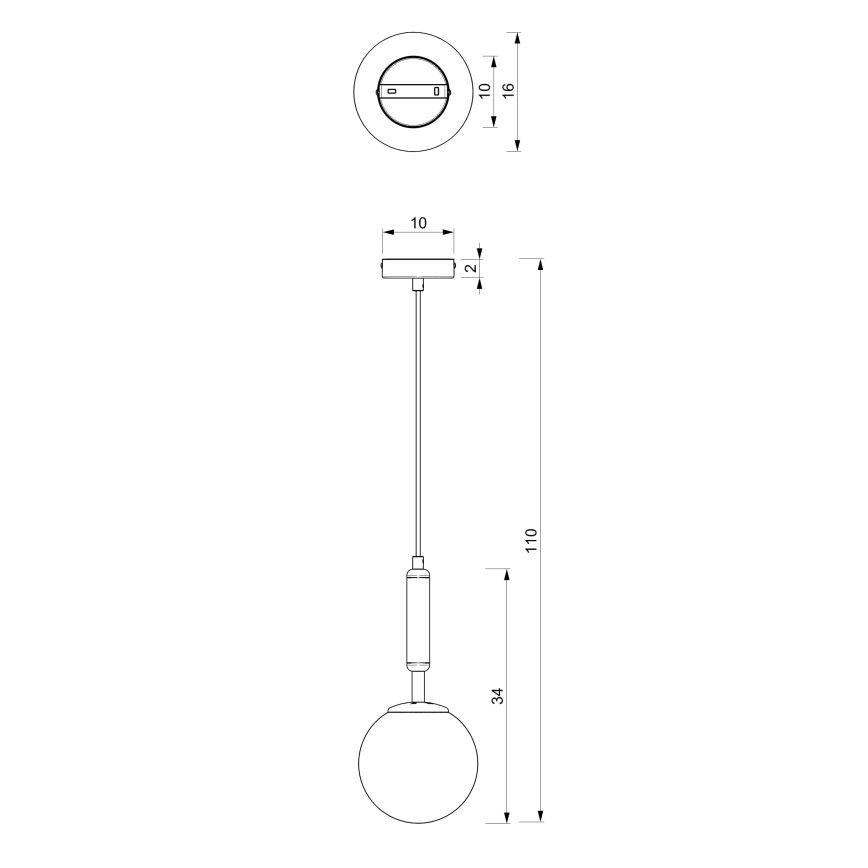 Luster na lanku SPIRA 1xE14/15W/230V čierna