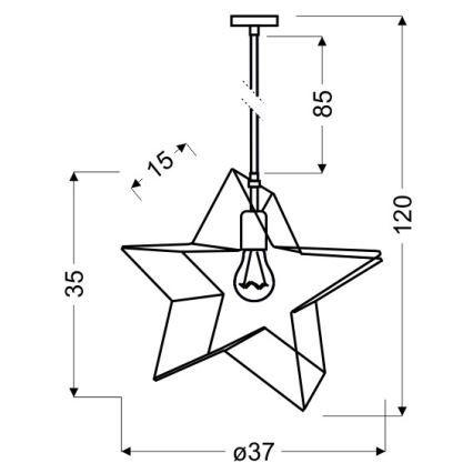 Luster na lanku STAR 1xE27/60W/230V