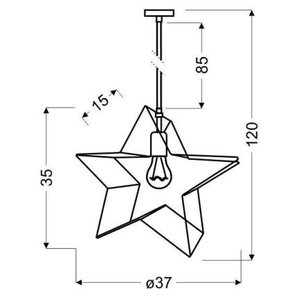 Luster na lanku STAR 1xE27/60W/230V