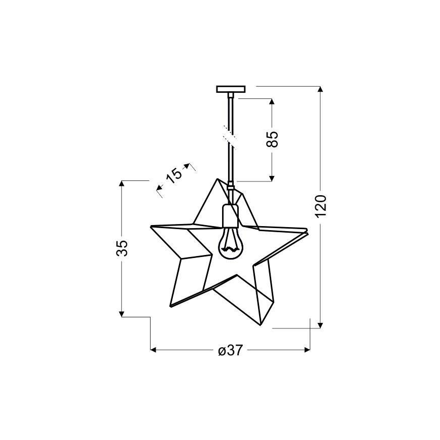 Luster na lanku STAR 1xE27/60W/230V
