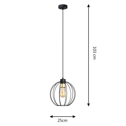 Luster na lanku STARLIGHT 1xE27/15W/230V čierna/zlatá
