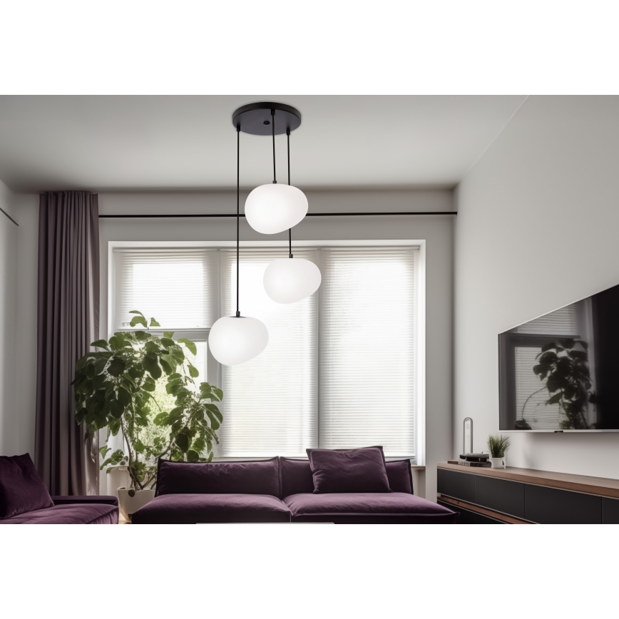 Luster na lanku STONES 3xE27/40W/230V