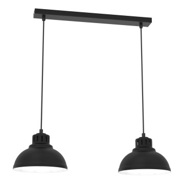 Luster na lanku SVEN 2xE27/15W/230V čierna