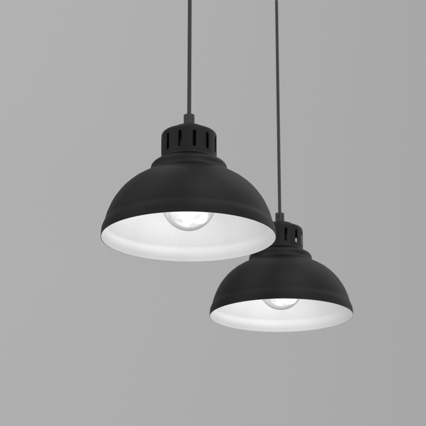 Luster na lanku SVEN 2xE27/15W/230V čierna