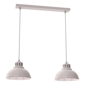 Luster na lanku SVEN 2xE27/15W/230V krémový