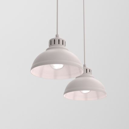 Luster na lanku SVEN 2xE27/15W/230V krémový