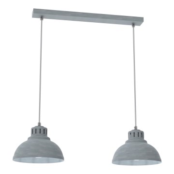 Luster na lanku SVEN 2xE27/15W/230V šedá