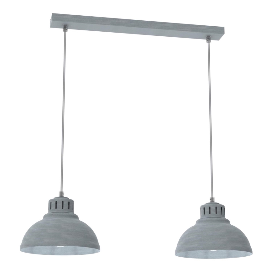 Luster na lanku SVEN 2xE27/15W/230V šedá