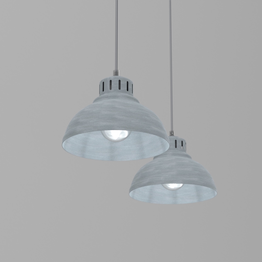 Luster na lanku SVEN 2xE27/15W/230V šedá