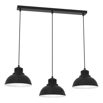 Luster na lanku SVEN 3xE27/15W/230V čierna