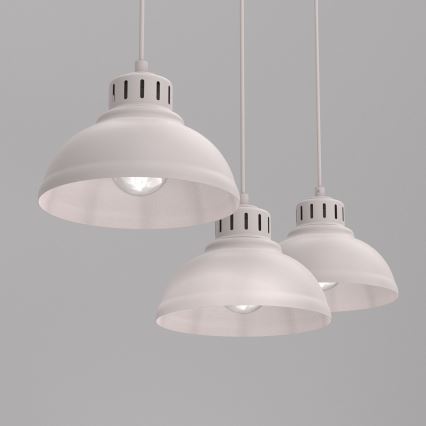 Luster na lanku SVEN 3xE27/15W/230V krémový