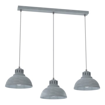 Luster na lanku SVEN 3xE27/15W/230V šedá