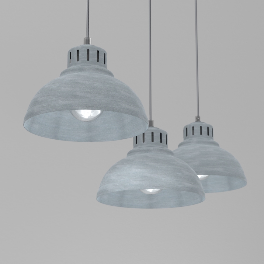 Luster na lanku SVEN 3xE27/15W/230V šedá