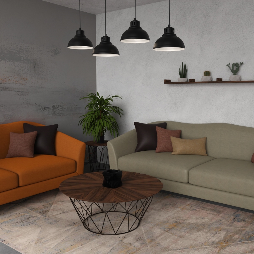 Luster na lanku SVEN 4xE27/15W/230V čierna
