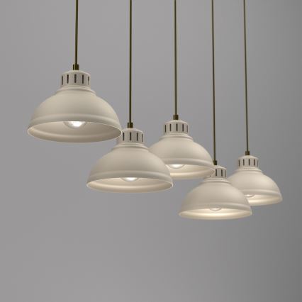 Luster na lanku SVEN 5xE27/15W/230V béžová