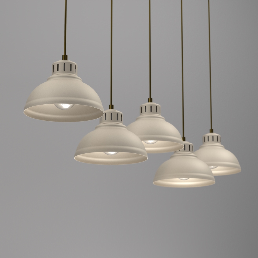 Luster na lanku SVEN 5xE27/15W/230V béžová