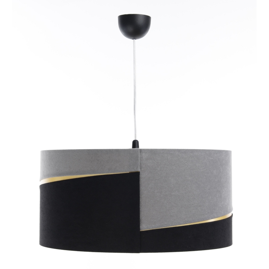 Luster na lanku SWING 1xE27/60W/230V čierna/šedá/zlatá