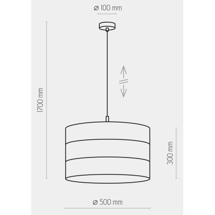 Luster na lanku TAGO 1xE27/25W/230V čierna/zlatá