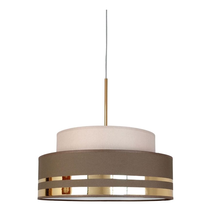 Luster na lanku TAMI 1xE27/60W/230V béžová/hnedá/zlatá