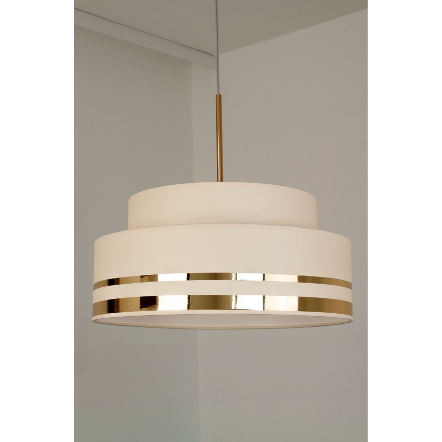 Luster na lanku TAMI 1xE27/60W/230V béžová/zlatá